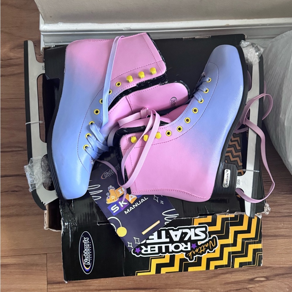 Pastel Pink and Blue Roller Skates